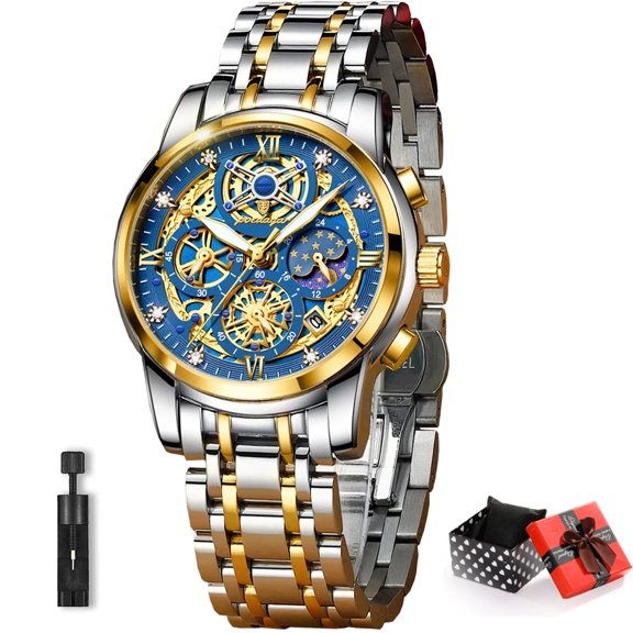 POEDAGAR Luxury Man Watch Waterproof Luminous Chronograph Date Stainless Steel Quartz Male Watches Reloj