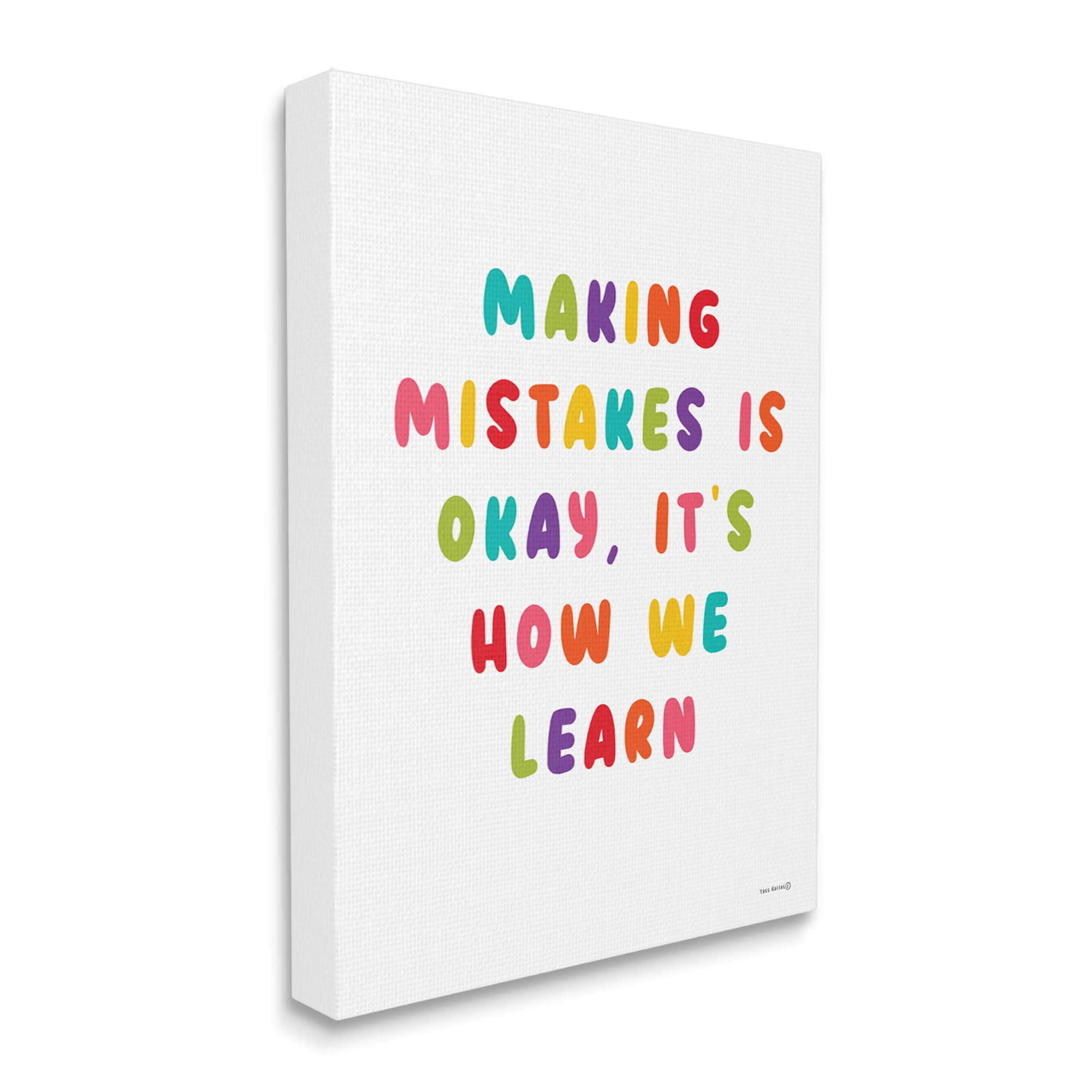 Stupell Industries Making Mistakes Is Okay Inspirational Painting Gallery Wrapped Canvas Art Print Wall Art, 30 x 40