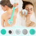 thumbnail image 2 of Electric Body Bath Brush, Rechargeable Back Brush Long Handle for Shower with 5 Spin Shower Facial Brush Head Waterproof Silicone Body Scrubber Exfoliating Deep Cleansing Brush, 2 of 6
