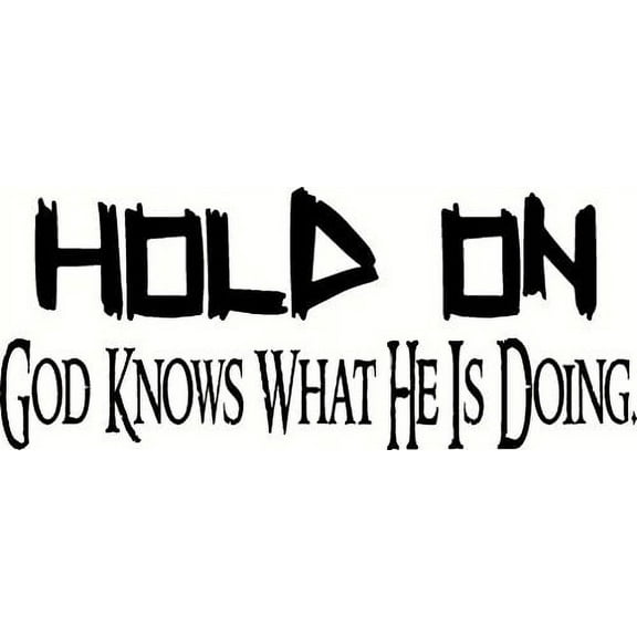 Hold on God Knows What He Is Doing. Bible Verse Vinyl Wall Art Decal. Our Inspirational Christian Scripture Wall Arts Are USA Made.