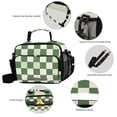 thumbnail image 4 of Green-white Plaid Insulated Lunch Bag Portable Cooler Bag Mommy Bag Large Capacity 6L, 4 of 9
