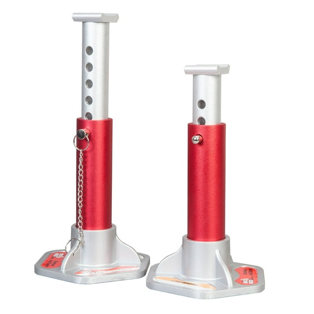 Torin Grand Rouge T43004 Capacité de 3 Tonnes Supports de Vérin en Aluminium à Double Verrouillage, 1 Paire