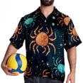 thumbnail image 4 of Cancer Constellation Men's Casual Printed Hawaiian Poplin Button Down Short Sleeve Beach Shirt Unisex, 4 of 6