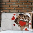 thumbnail image 6 of Pillow Cover 2 Pack, Adorable Cat Hugs Super Soft Zip Closure Standard Pillow Case Set, Valentine's Day Gifts for Girlfriend Wife, 6 of 6