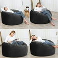 thumbnail image 5 of Big Huge Giant Bean Bag Chair for Adults, Memory Foam Bean Bag Chair with Machine Washable Plush Velvet Cover, Stuffed Sofa Chair, 4FT, Solid Black, 5 of 9