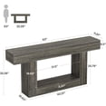 thumbnail image 2 of Tribesigns 63" Wood Console Table with U-Shaped Base, 2-Tier Narrow Entryway Table, Hallway, Foyer, Gray, 2 of 7