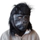 thumbnail image 2 of Máscara de gorila realista, animal de resina, pelo negro, cosplay de Halloween, 2 of 3