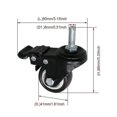 thumbnail image 3 of 4 Pcs Roue Pivotante M8 1,5 Po à 360° avec Frein, 3 of 3