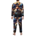 thumbnail image 7 of Salouo Cool Cat With Sunglasses Print Button-Front Long Sleeve Pajama Set for Men, Soft 2Pjs Men's Long Sleeve Sleepwear -XX-Large, 7 of 7