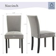 thumbnail image 4 of Upholstered Dining Chairs, Fabric Room Chair with Nailhead Trim and Sturdy Wood Legs, 4 of 9