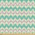 thumbnail image 2 of Chevron Fabric by the Yard, Zigzag Stripes with Pastel Colors Hand Drawn Geometric Illustration, Decorative Upholstery Fabric for Sofas and Home Accents, Turquoise Pink and Ivory by Ambesonne, 2 of 5