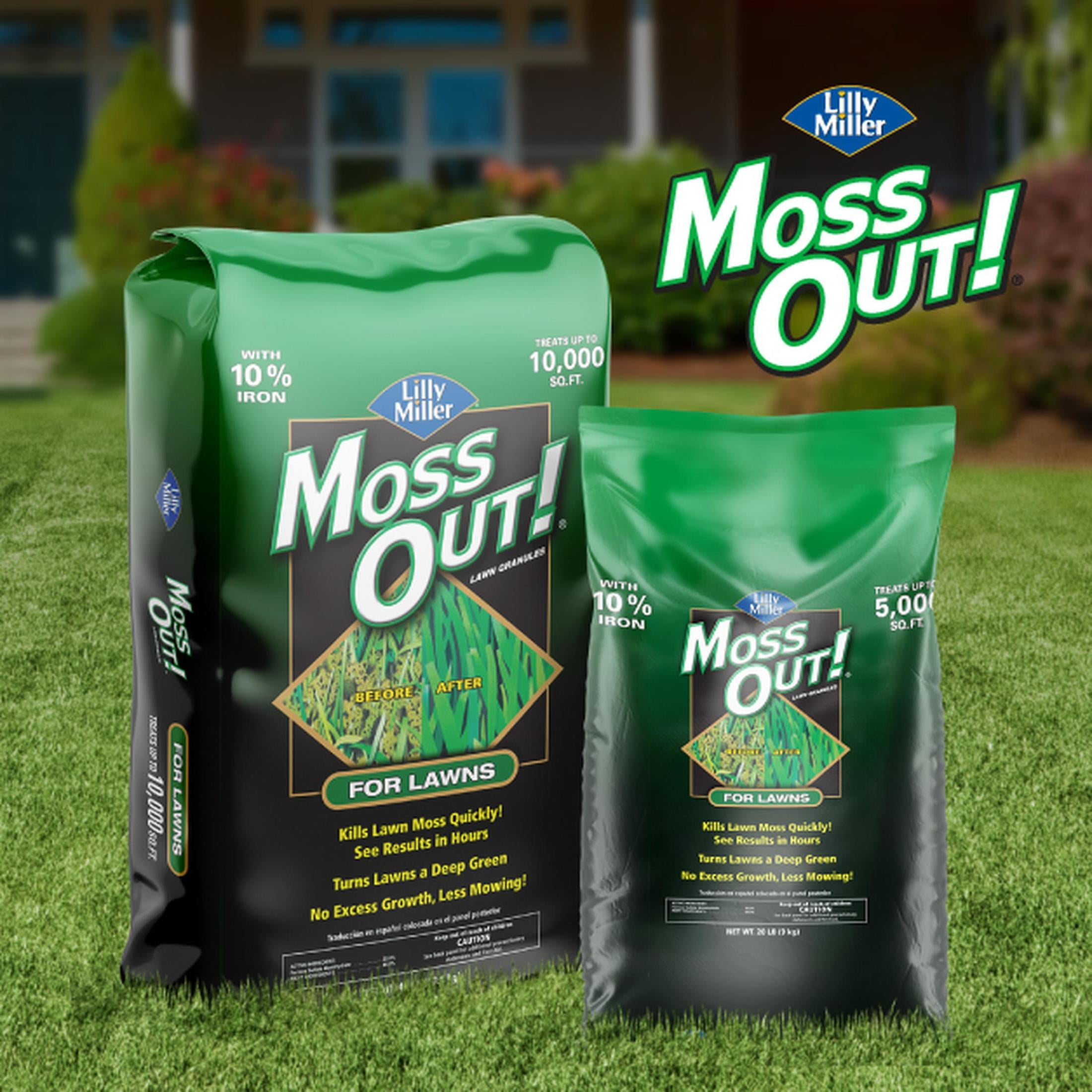 Lilly Miller Moss Out! for Lawns with 10% Iron, Moss Weed Killer, 20 lb. 1 Count