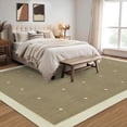 thumbnail image 2 of Garvee 8'x10' Modern Bordered Area Rug Geometric Carpet with Non Slip Backing, Contemporary Cross Motifs Dot Rug Washable Rug for Living Room Bedroom Home Decor, Yellow Brown, 2 of 10