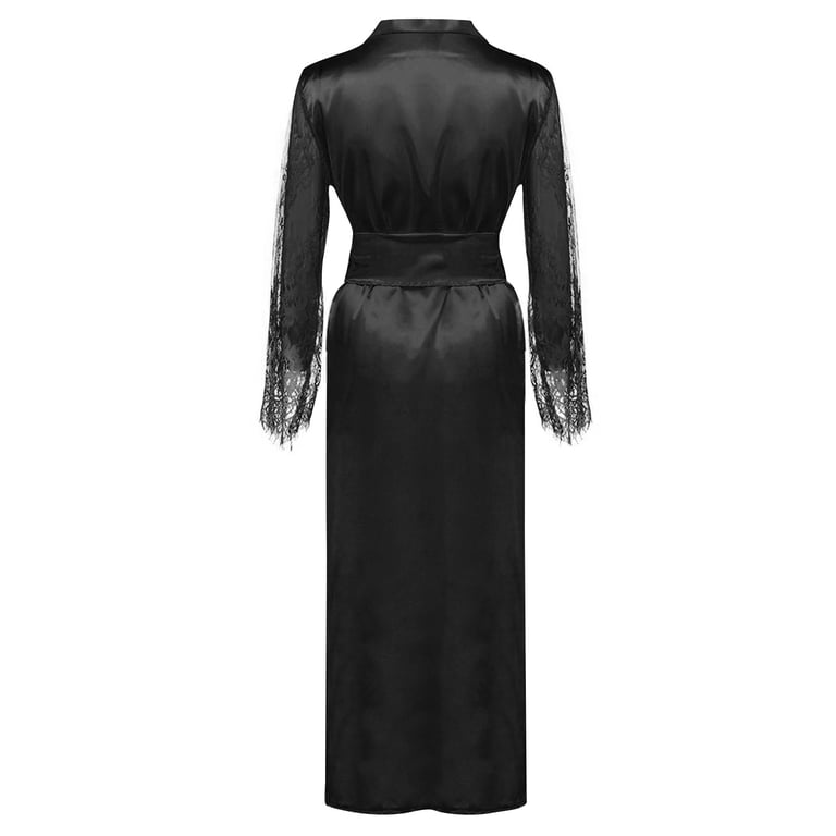 black dressing gowns Gorgeous Black Prom Dress Off-the-Shoulder Holiday Dress Lace With Slit