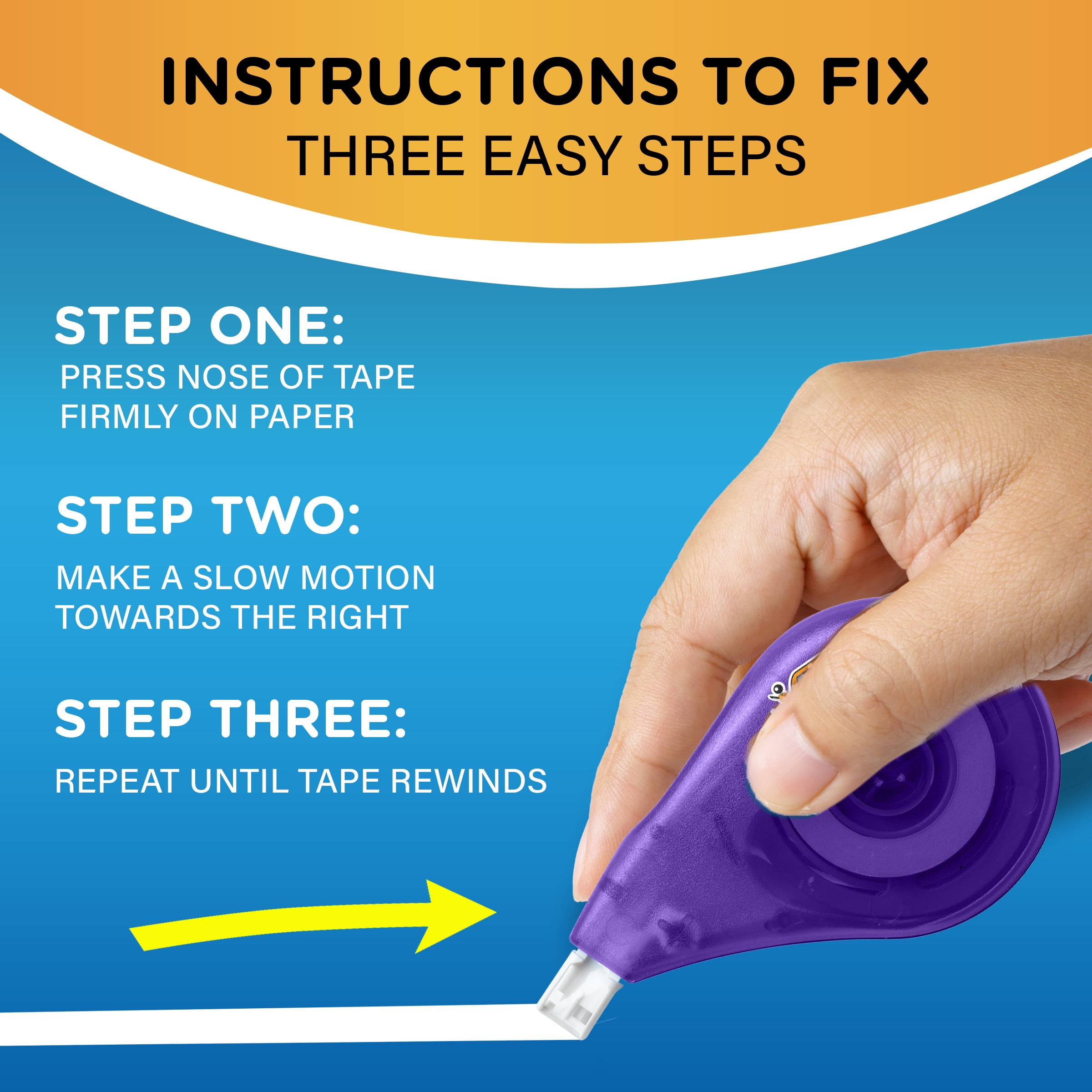 BIC Wite-Out EZ Correct Correction Tape, Writing Supplies, 39.3' Tape, White, 1-Count