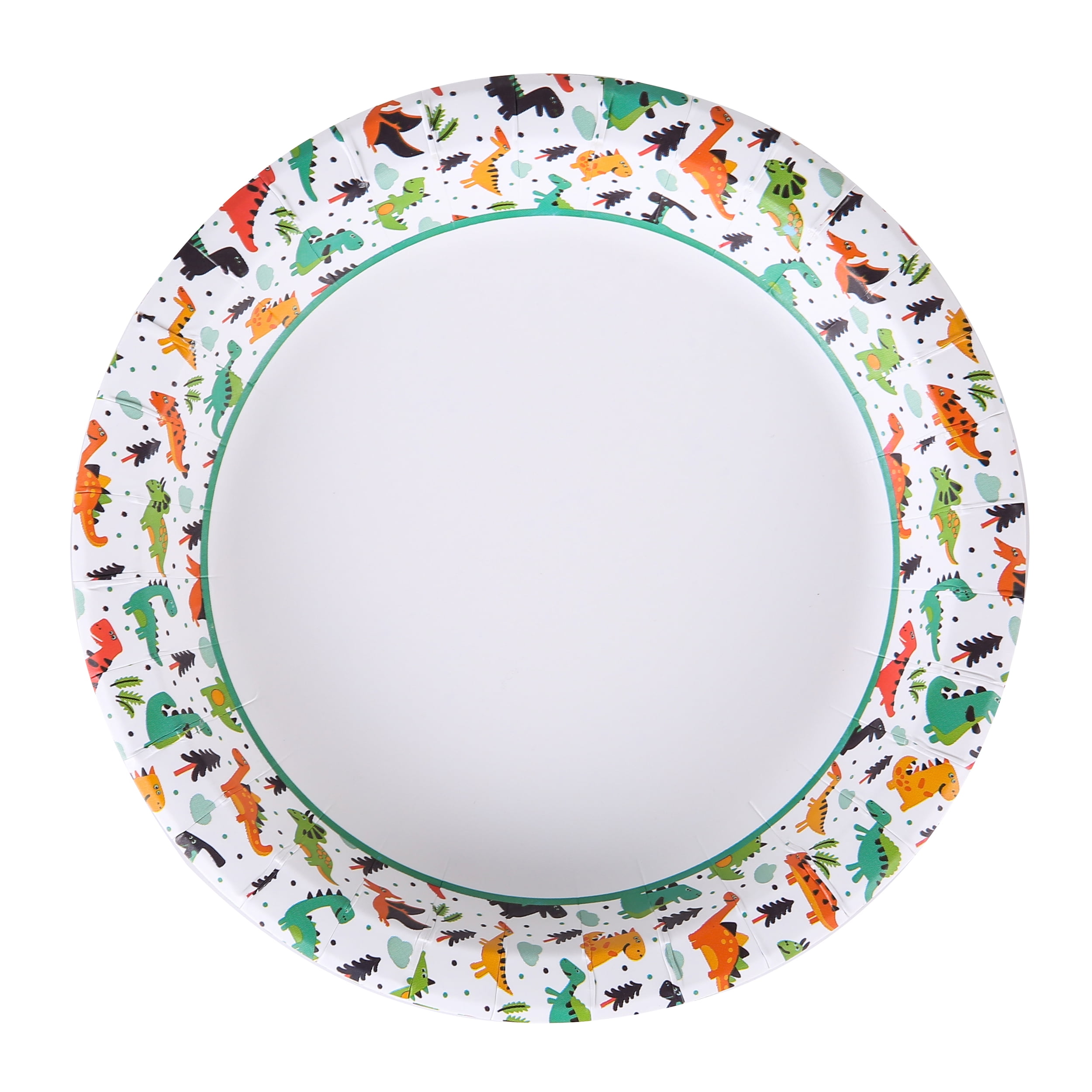 Glad Kids Dinosaurs Round Paper Plates 8.5 inches 20ct