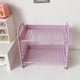 thumbnail image 1 of Estante de escritorio de 2 capas con barandilla lateral, plegable, apilable, de doble capa, para almacenamiento de cosméticos y papelería, color morado claro, 1 of 1