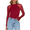 Red, variant on Women's Going Out Top Long Sleeve Sheer Mesh Shirts Fitted Mock Neck Trendy Blouses