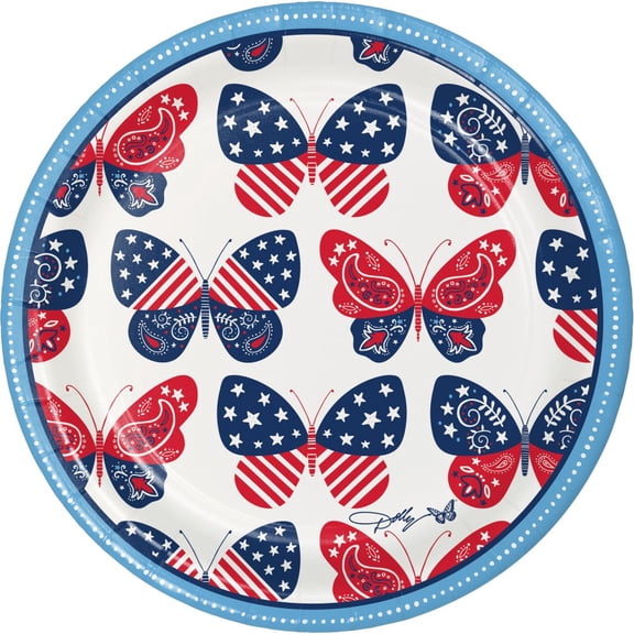 Patriotic Butterflies Paper Lunch Napkins 16 Per Pack