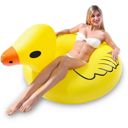 GoFloats Duck Party Tube Inflatable Swimming Pool Raft, Float In Style (for...
