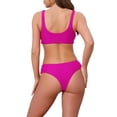 thumbnail image 3 of INSPIRAR CHIC Conjuntos de Bikini de Dos Piezas con Decoración de Encaje y Push Up, Top de Tirantes Anchos y Parte Inferior Triangular, Trajes de Baño Talla X-Small Color Rosa Rojo, 3 of 5