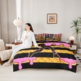 thumbnail image 4 of Erosebridal Teens Baseball Gamer Ice Cream Drip Bedding Comforter Set 7 Pieces,USA Flag Waffle Full Bedding Set for Kids Boys Girls,Black Reversible,Super Cozy Room Decor, 4 of 6