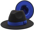 thumbnail image 1 of SAYOO Sombrero de lana de otoño neutro, sombrero de Fedora de doble cara de moda con cinta decorativa SAYOO moda, 1 of 3