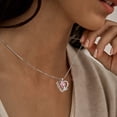 thumbnail image 3 of Juwaliy Collar Rosa de Corazón de Amor Mariposa Collar de Piedra de Nacimiento de Octubre Turmalina Dije de Plata Esterlina 925 Joyería Mujer Madre Cumpleaños Regalo Del Día de San Valentín, 3 of 10