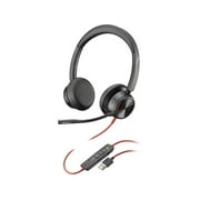 Poly - Blackwire 8225 Wired Headset with Boom Mic (Plantronics) - Dual-Ear (Stereo) Computer Headset - USB-A to Connect to Your PC/Mac - Active Noise Canceling - Works with Teams, Zoom & More
