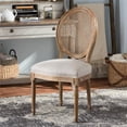 thumbnail image 2 of Baxton Studio Adelia French Vintage Cottage Weathered Oak Finish Wood and Beige Fabric Upholstered Dining Side Chair, 2 of 8