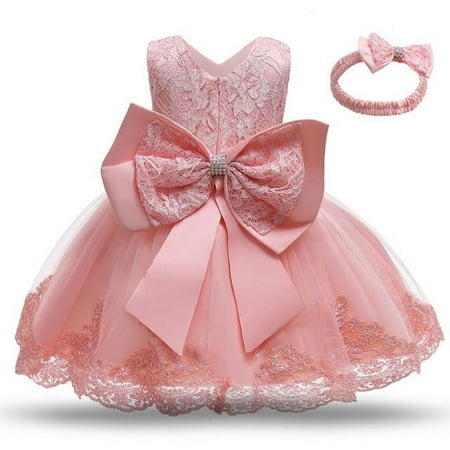 

Baby Girls White Baptism Dress Newborn Princess Birthday Wear Toddler Flower Christening Ball Gown Kids Dresses for Girls 12 24M