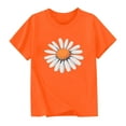 thumbnail image 3 of Cethrio Girls T-shirts, Casual Short Sleeve Crewneck Printed Summer Tops Orange Size 10-12, 3 of 3