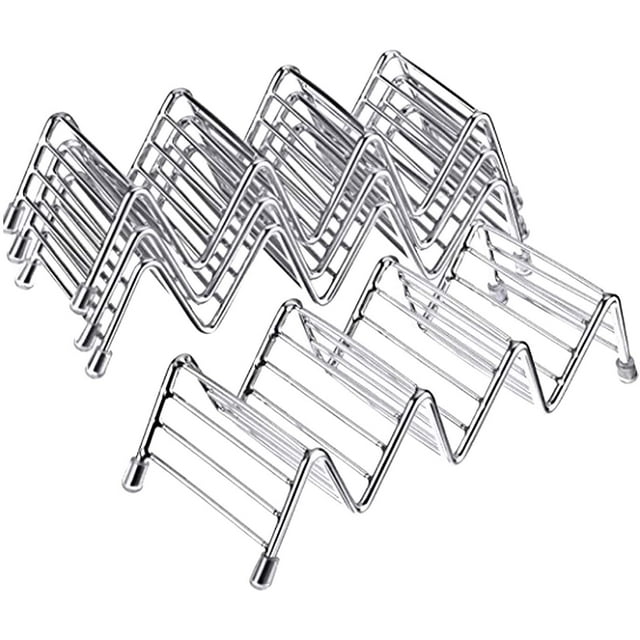 Taco Holder 4 Pack Stainless Steel Taco Stand Taco Rack Space for up to 16 Hard or Soft Shell Tacos
