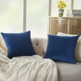 thumbnail image 4 of Nourison Life Styles Solid Velvet 2 Pack Navy Decorative Throw Pillow , SET2, 4 of 6