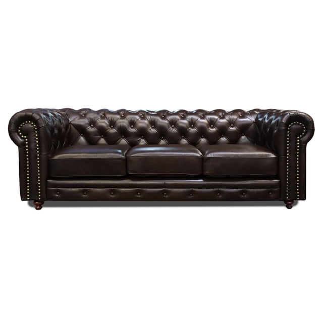 Sofá 100% de Piel Genuina ConfortoPiel Chesterfield Grasso