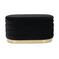 thumbnail image 3 of Banco de almacenamiento Tov Furniture Lillian Velvet (negro), estilo glamuroso, 3 of 9