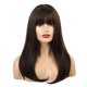 thumbnail image 1 of Peluca llena de pelo rgo sintético natural con flequillo mrón Zulema peluca larga recta para mujer, 1 of 8