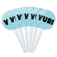 thumbnail image 1 of Yuri Cupcake Picks Toppers - Set of 6 - Blue Speckles, 1 of 1