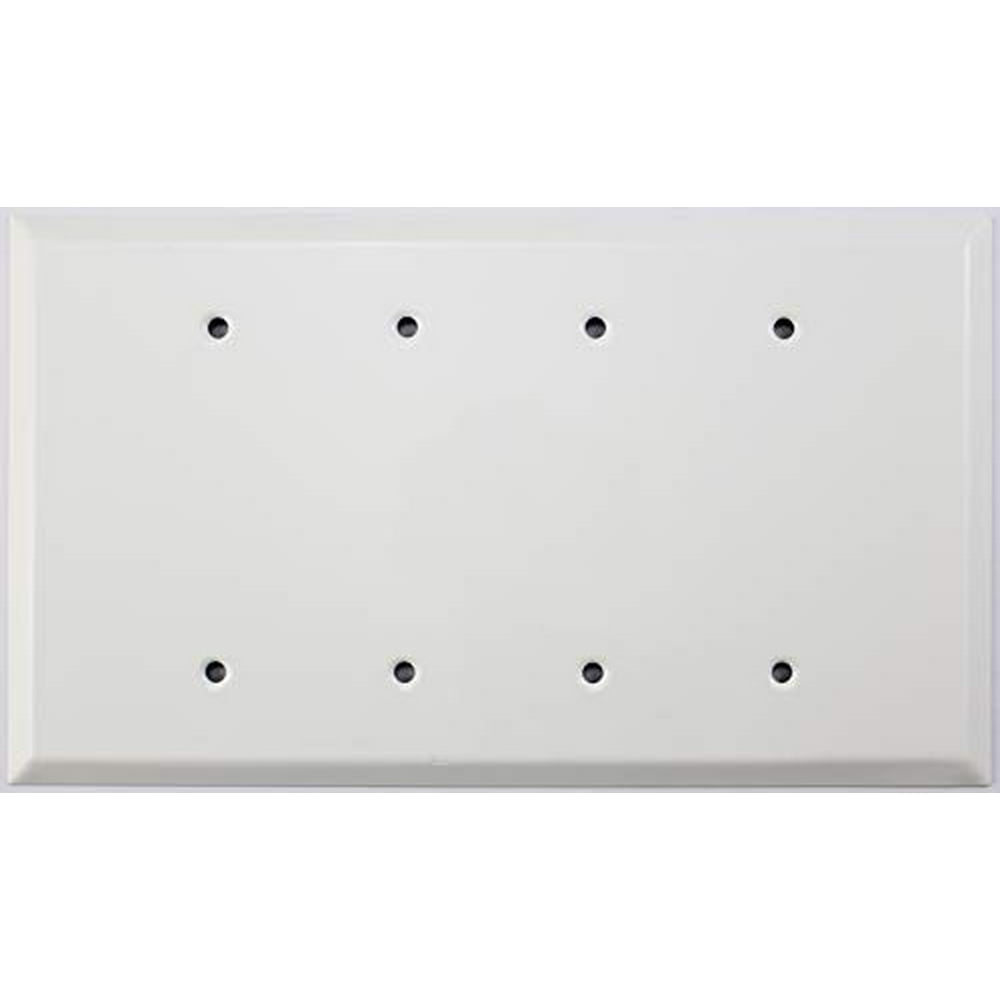 Over Sized Jumbo Smooth White 4 Gang Blank Wall Plate