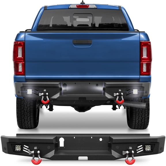 POFENZE Fits 2019 2020 2021 2022 2023 Ford Ranger Rear Bumper Offroad Bumper