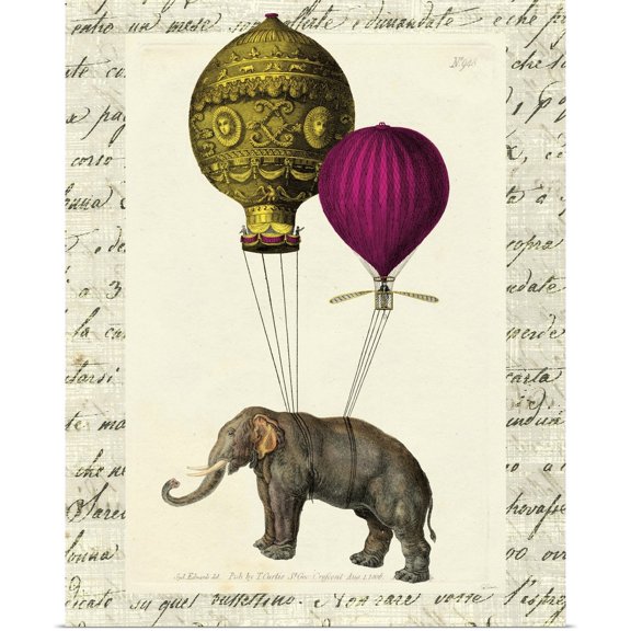 Great BIG Canvas | Rolled Sue Schlabach Poster Print entitled Elephant Ride II