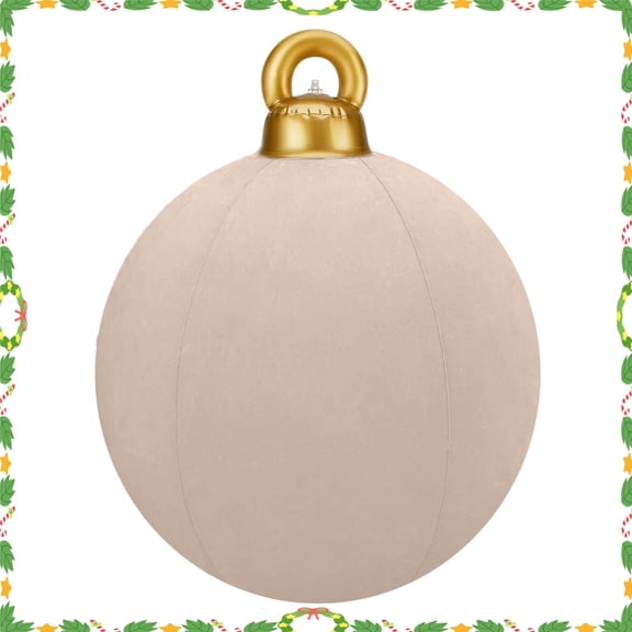 24 In Giant Inflatable Velvet Christmas Balls, Inflatable Flocked Christmas Ball, Large Blow Up Outdoor Velvet Inflatable Christmas Ornaments,Xmas Porch Lawn Yard Holiday