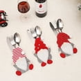 thumbnail image 3 of KYAIGUO 1PCS Christmas Knife Fork Bag Santa Cutlery Holders Non-woven Faceless Doll 6.7X4.3X0.9inch(White Dot Hat), 3 of 7