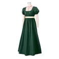 thumbnail image 2 of Vestido HEQU Regency para mujer con fajín de satén y volantes en cintura imperial, 2 of 7