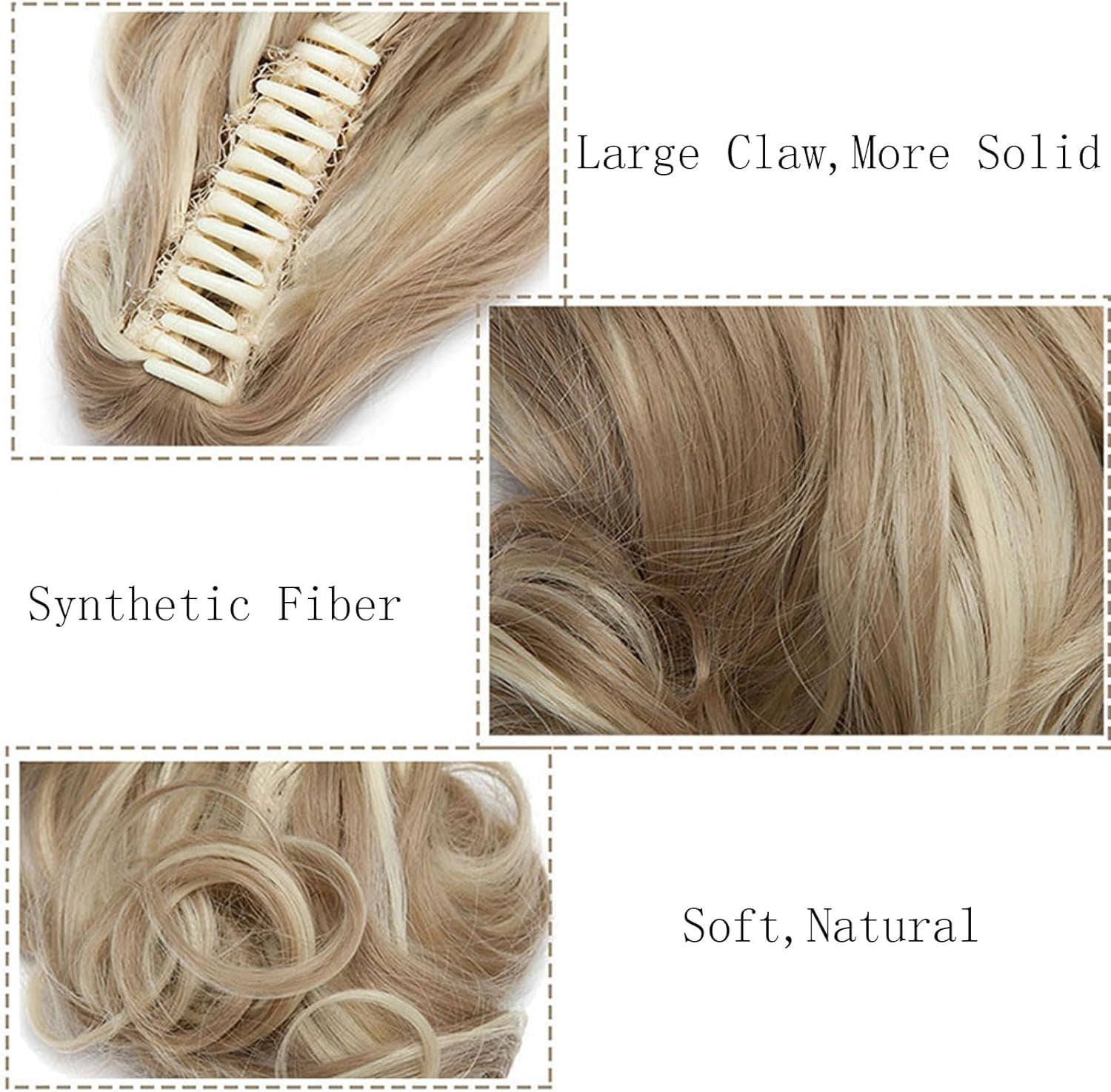 Aorsher Claw Clip in Ponytail Extension, 12 Inch Short Ponytail Hair Exntesions Curly Pony Tails Thick Hairpiece for Women Daily Use