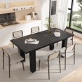 thumbnail image 4 of Veanerwood 55"- 78" Extendable Rectangle Dining Room Table for 6-10 Person,Modern Kitchen Table with 4 Sturdy Wooden Legs,Perfect for Small Space,Black, 4 of 10