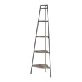 thumbnail image 3 of Pemberly Row 72" Metal and Wood Corner Bookshelf in Gray Wash, 3 of 5