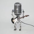 thumbnail image 3 of Micrófono de metal Robot Micrófono de metal Guitarra con luz Decoración del hogar, 3 of 6