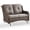 Brown/Gray, variant on Giantfurnni Wicker Patio Glider Loveseat, Outdoor Bench for 2 Person, Set for Porch Garden Balcony