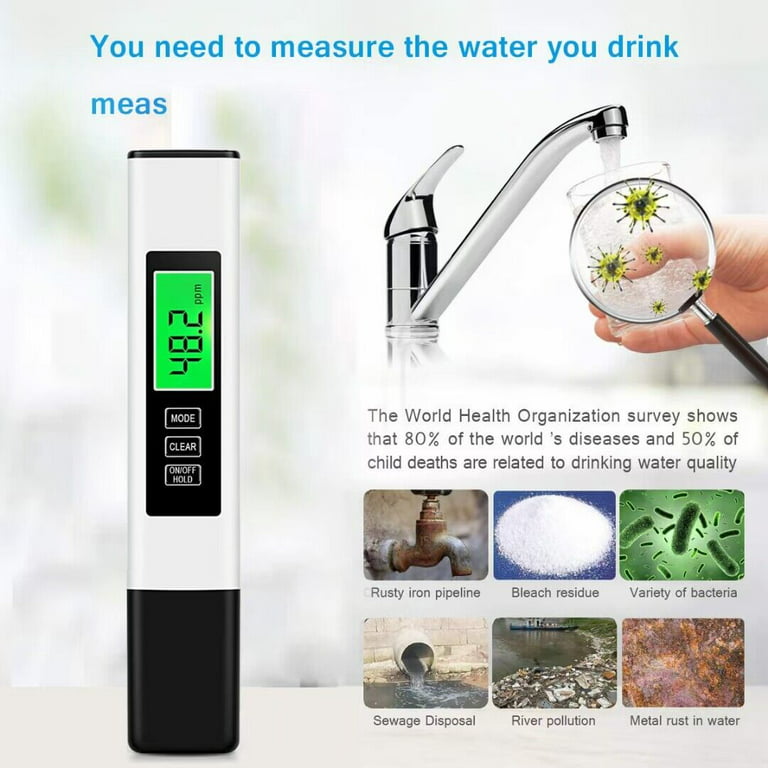 TDS Meter Digital Water Tester, Professional 3-in-1 TDS, Temperature and EC  Meter with Carrying Case, 0-9999ppm, Ideal ppm Meter for Drinking Water,  Aquariums and More 